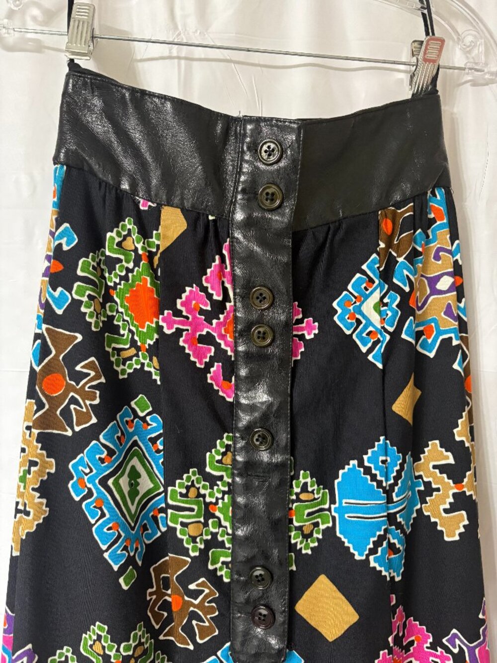 Vintage Lanvin Maxi Skirt Multicolor Abstract Print, late 60s/early 70s - Picture 3 of 4